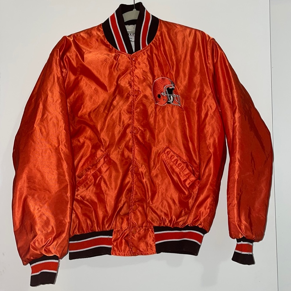 Vintage Cleveland Browns Bomber Snap Up Jacket